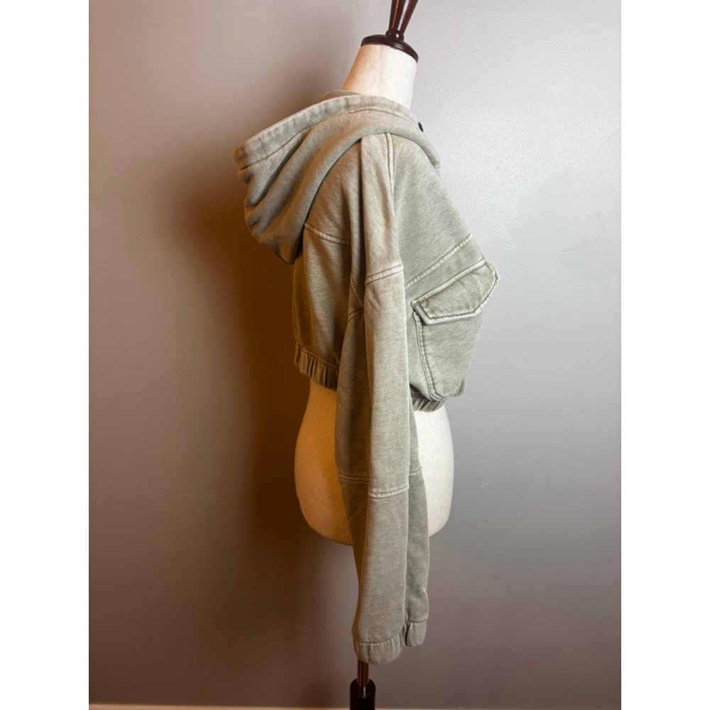 Y2k vintage 2000’s Urban Outfitters Cropped Hoodie S Green streetwear casual - Picture 2 of 5
